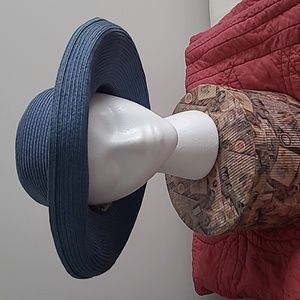 Sun & Sand Packable Woven Blue Sunhat